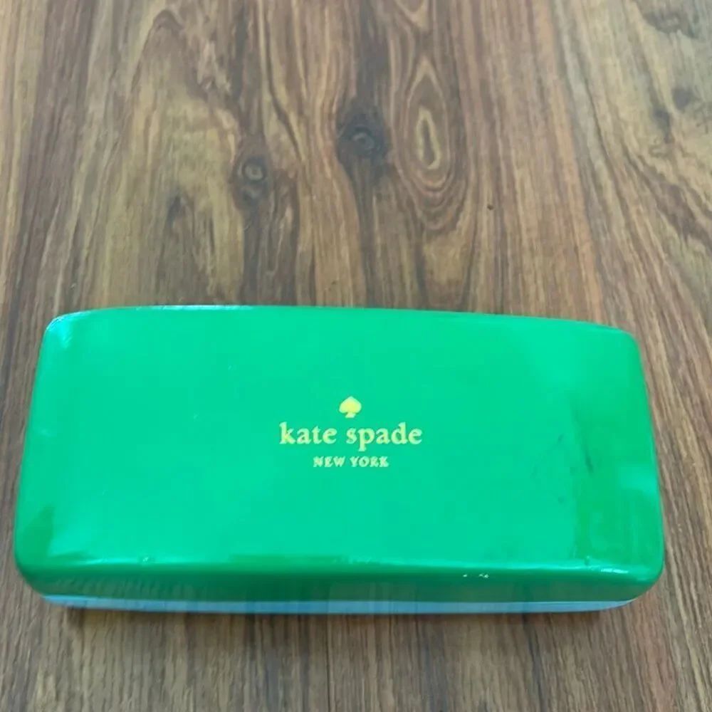 Kate Spade turquoise and green large hard eye glass sunglass case.